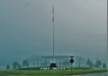 Fog, American Flag, and Fort McCoy