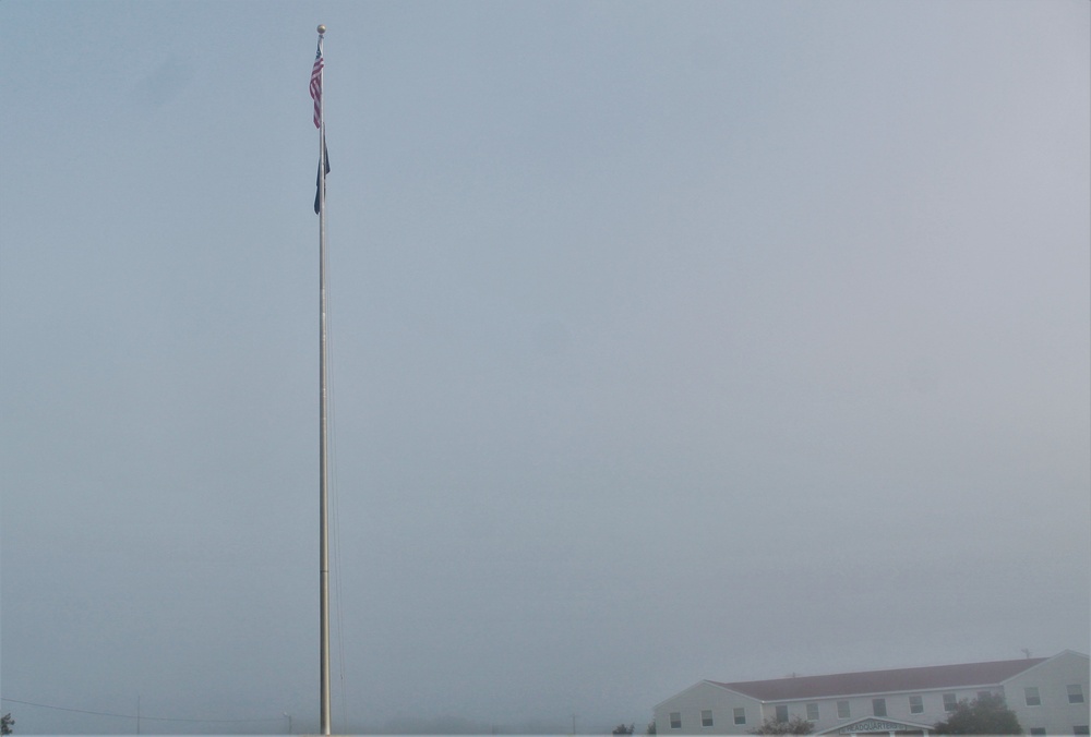 Fog, American Flag, and Fort McCoy