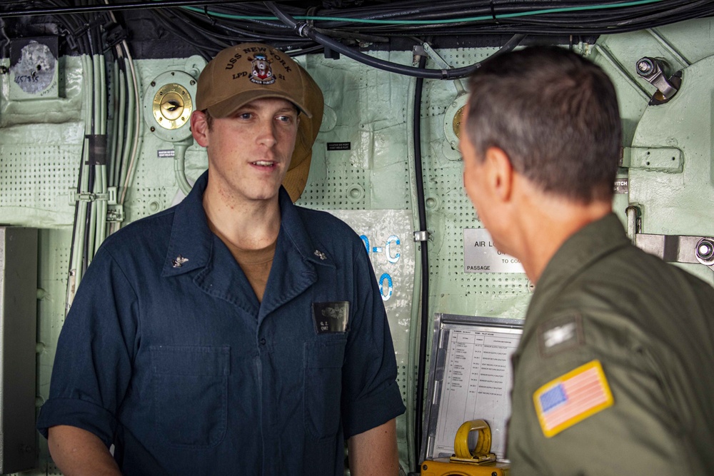 prospective PHIBRON 8 Commander tours the USS New York (LPD 21)