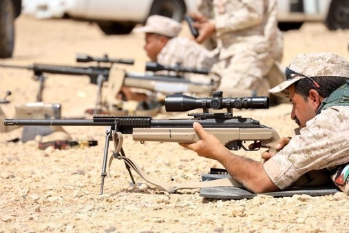 Jordanian Armed Forces soldiers conduct sniper training