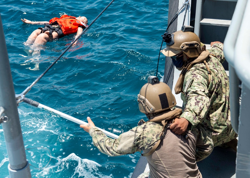 CTF 56 Mark VI Boats and HSC 26 Complete a Casualty Drill