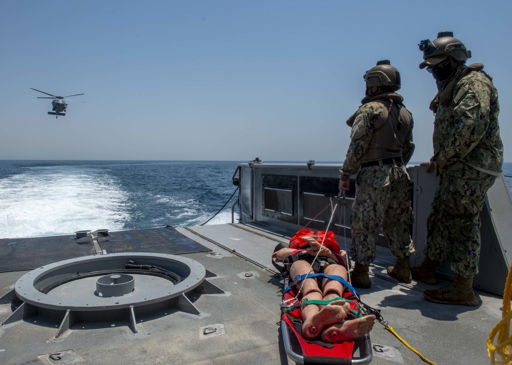 CTF 56 Mark VI Boats and HSC 26 Complete a Casualty Drill