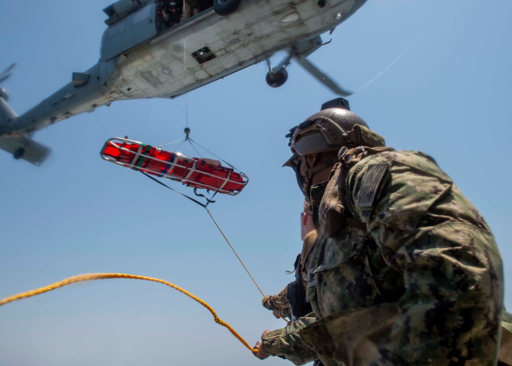 CTF 56 Mark VI Boats and HSC 26 Complete a Casualty Drill