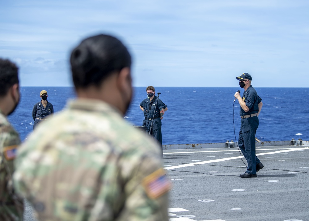 Capt. William Baxter Speaks During an All-Hands Call