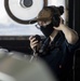 Sailor Stands Watch Aboard USS Comstock