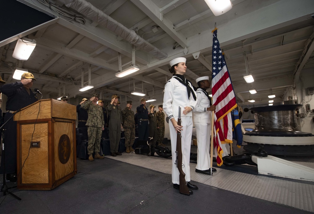 Amphibious Squadron 8 Change of Command Ceremony aboard USS Bataan (LHD 5)