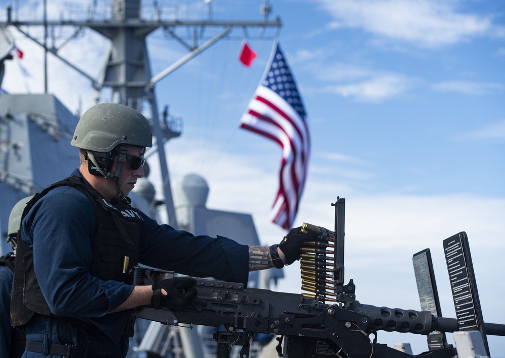 USS Sterett Sailors Participate in a Live Fire Exercise