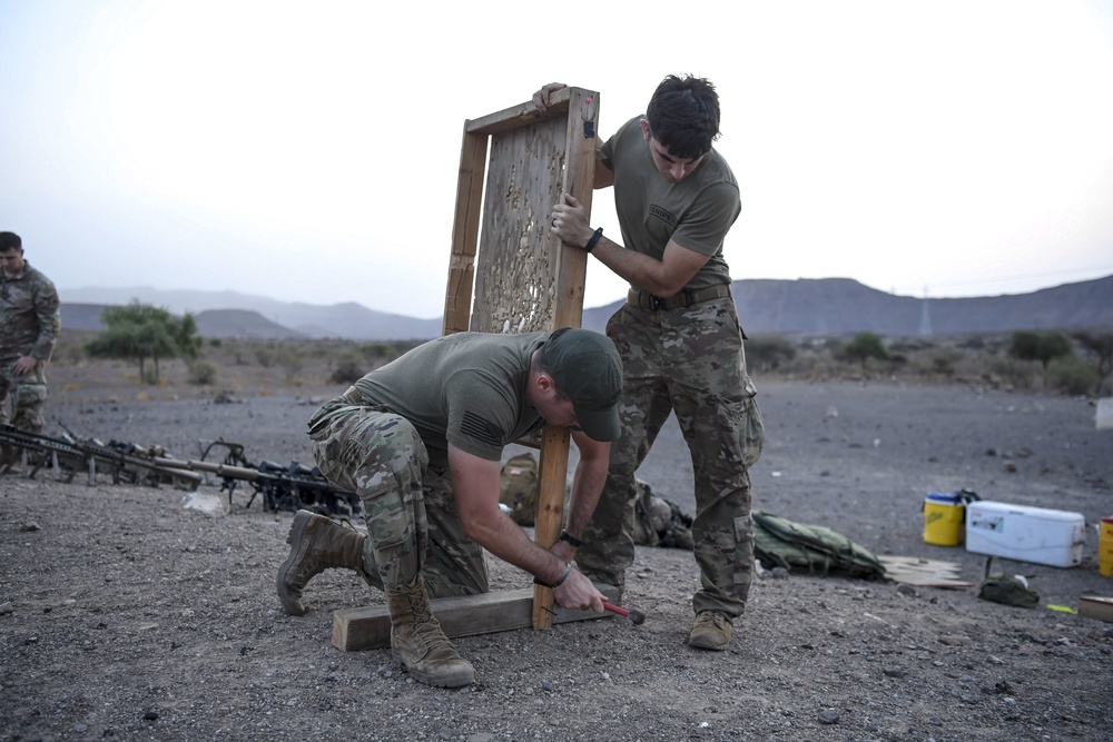 Task Force Guardian members train with sniper rifles