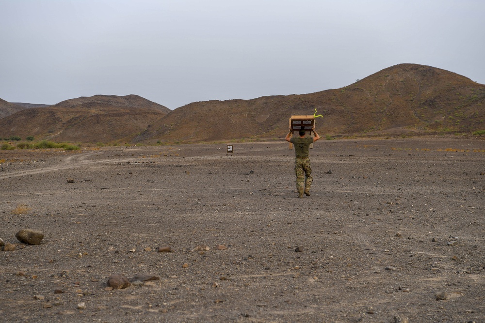 Task Force Guardian members train with sniper rifles