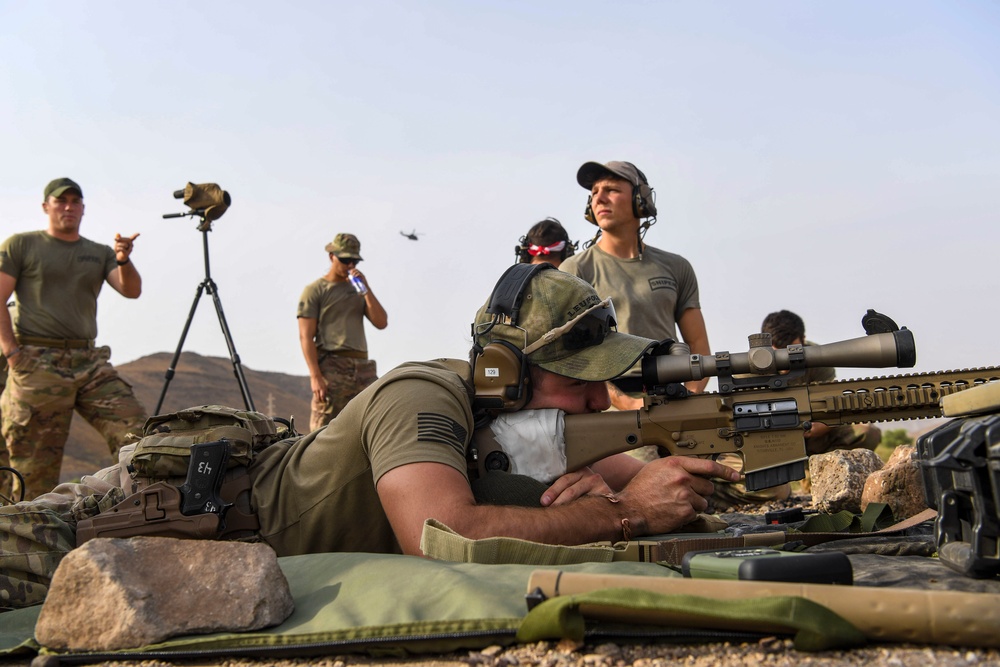 Task Force Guardian members train with sniper rifles