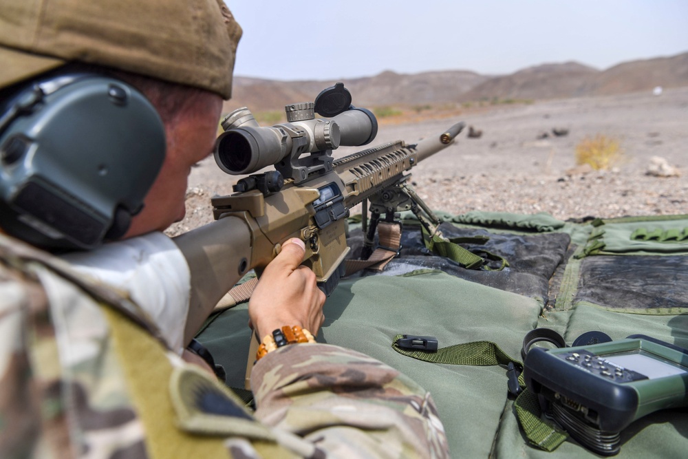 Task Force Guardian members train with sniper rifles