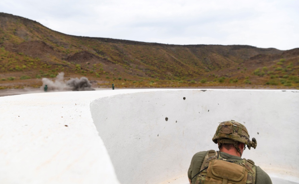 Task Force Guardian members train with live gernades