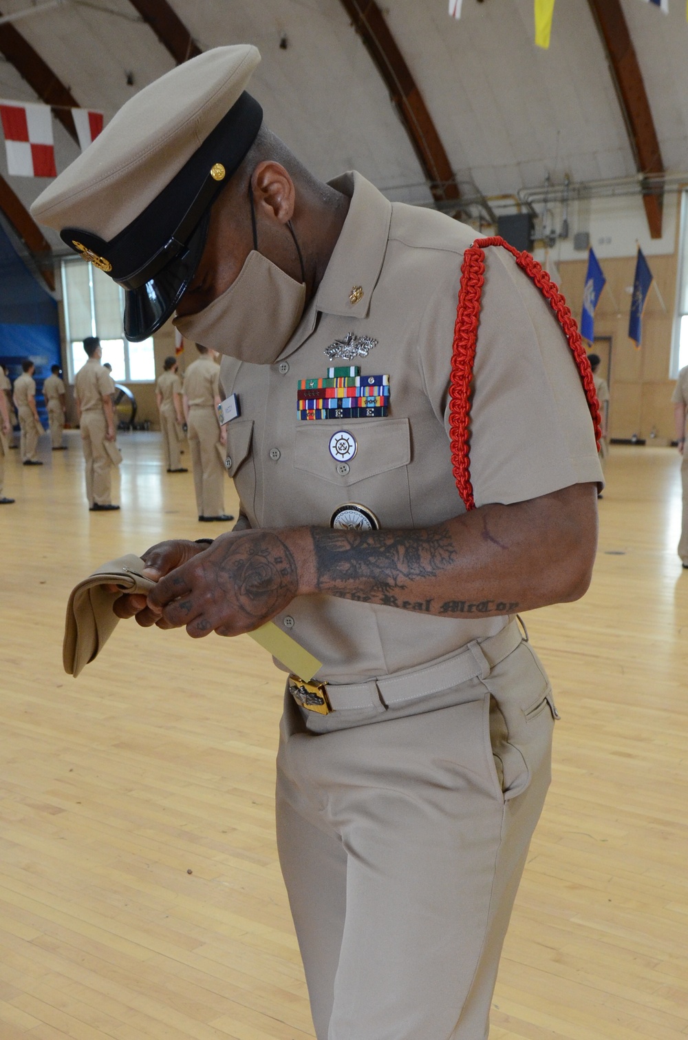 200710-N-TB852-1004 NEWPORT, R.I. (July 10, 2020)  Navy Officer Development School (ODS) conducts service khaki uniform inspection