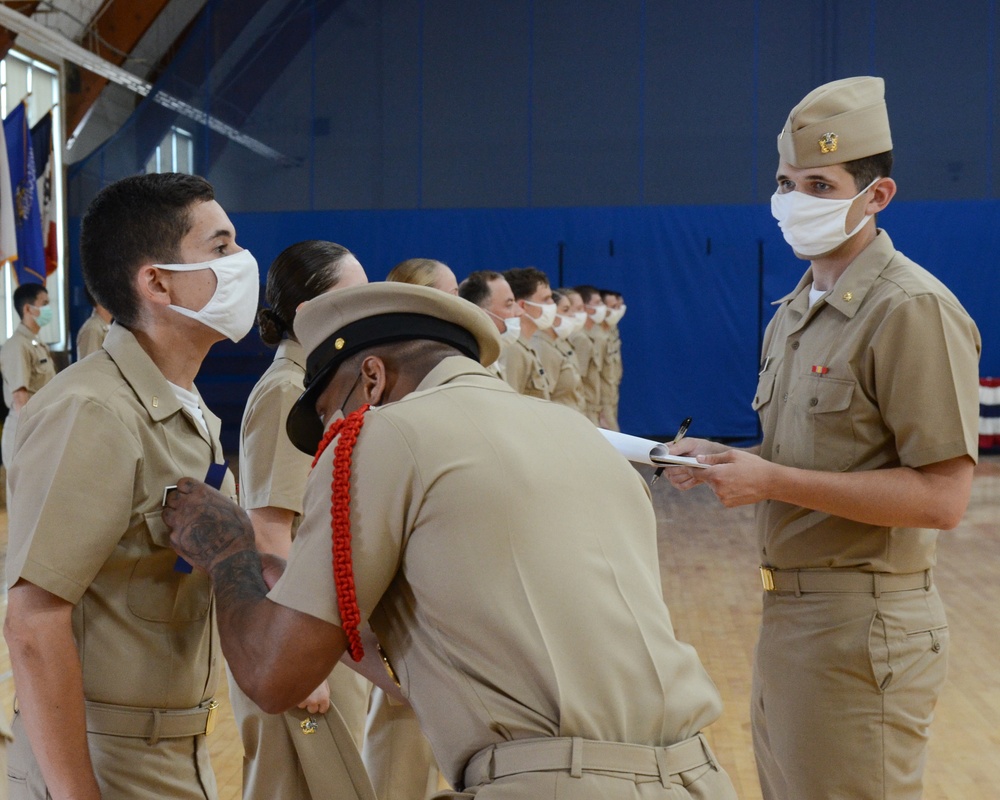 200710-N-TB852-1005 NEWPORT, R.I. (July 10, 2020)  Navy Officer Development School (ODS) conducts service khaki uniform inspection