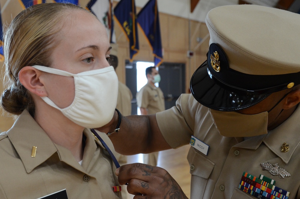 200710-N-TB852-1008 NEWPORT, R.I. (July 10, 2020)  Navy Officer Development School (ODS) conducts service khaki uniform inspection