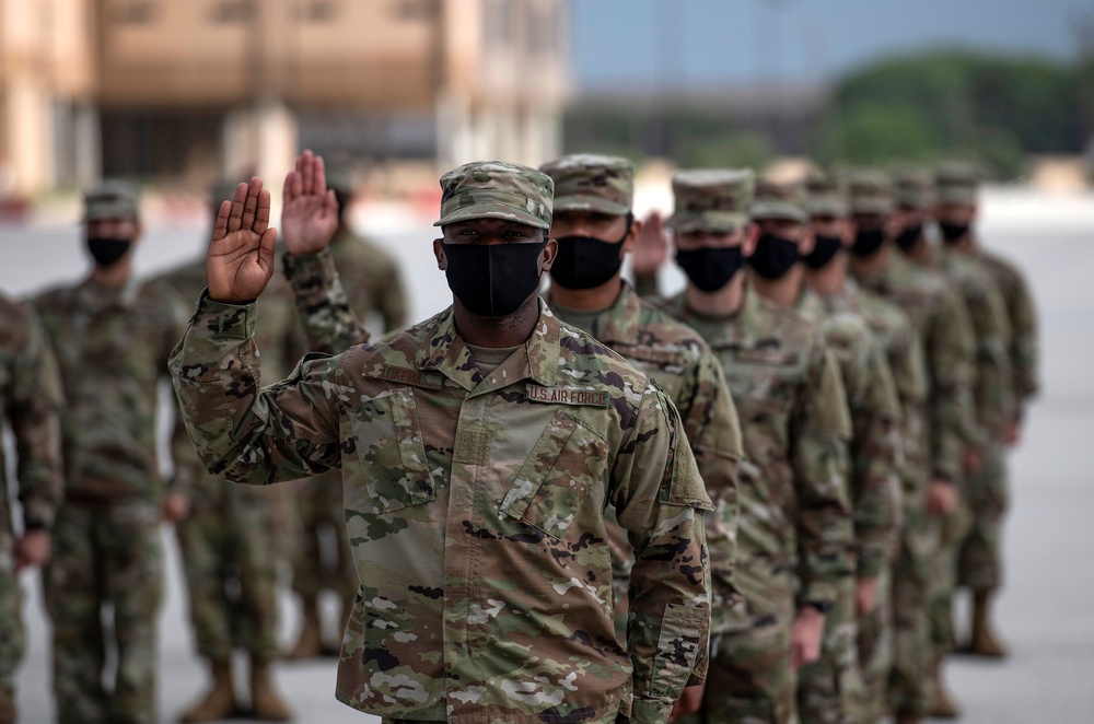 U.S. Air Force Basic Military Training Graduation and Coining Ceremony