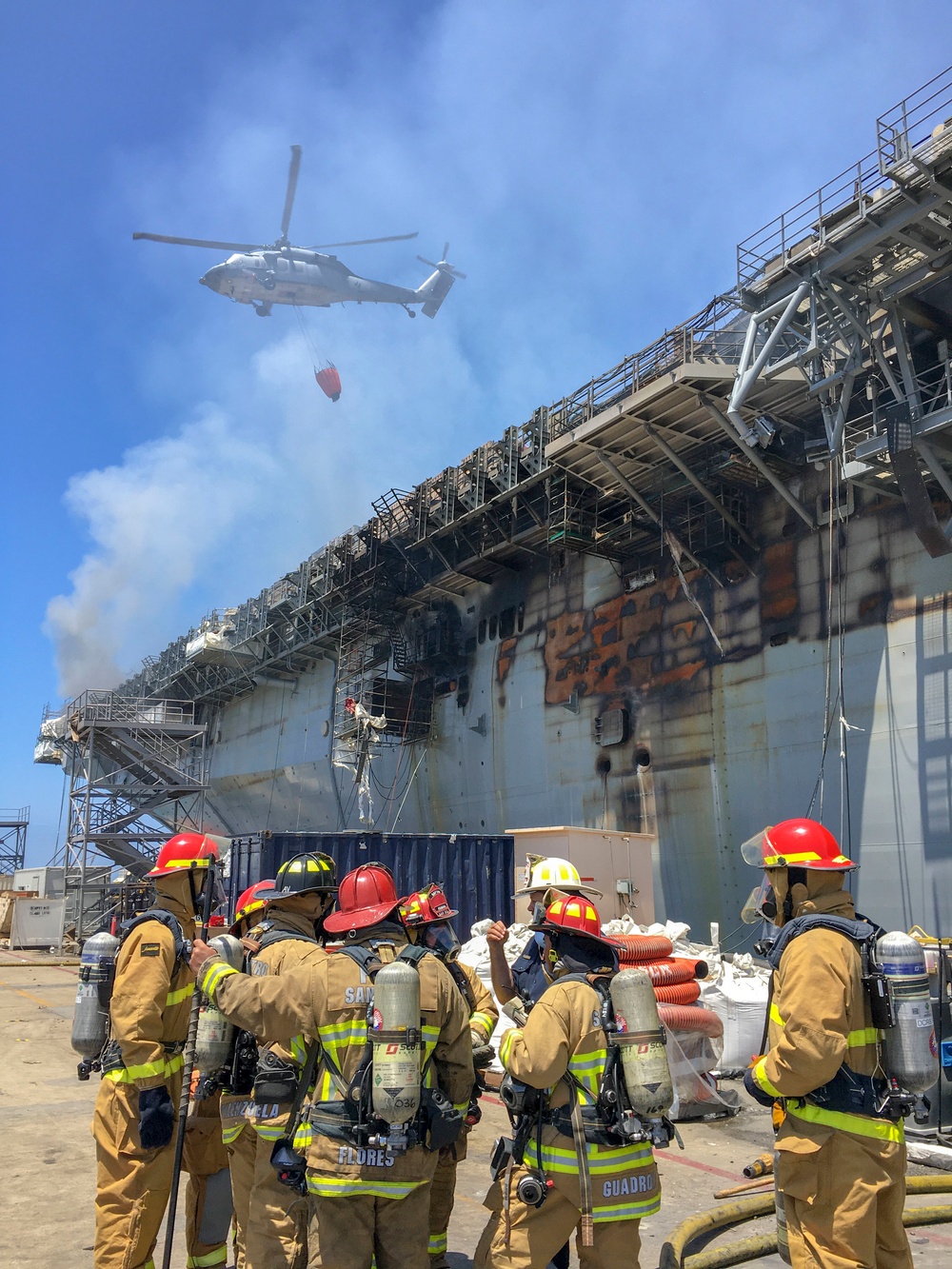 USS Bonhomme Richard Sailors bravely fight to save ship