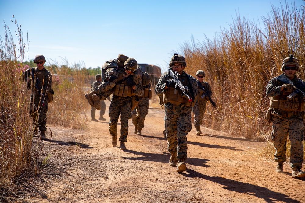 MRF-D Marines conduct small arms defensive training