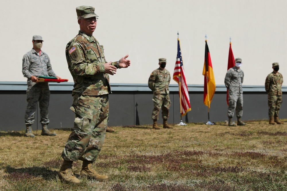 Airmen of the 603rd Air Operations Center awarded an Army Achievement Medal