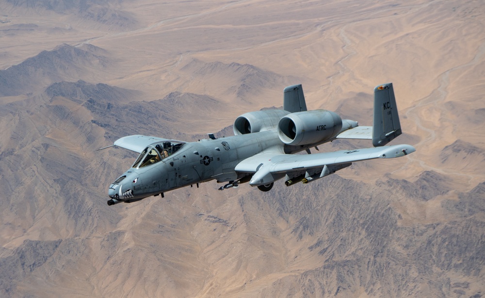 KC-135 refuels A-10s over Afghanistan