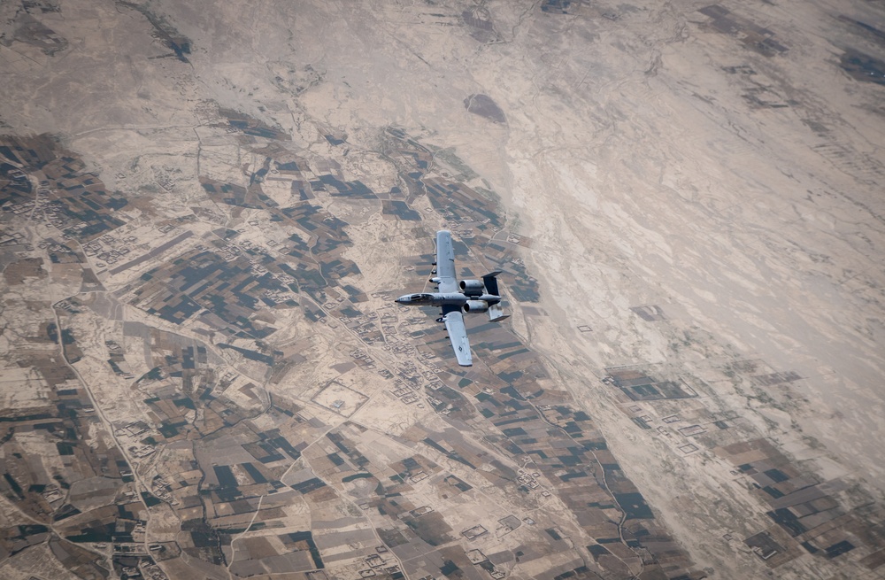 KC-135 refuels A-10s over Afghanistan