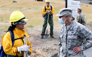 Brig. Gen. Donna Prigmore visits National Guard members conducting wildland firefighter training