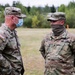 Command Sgt. Maj. Robert Foesch visits Army National Guard Soldiers conducting wildland firefighter training