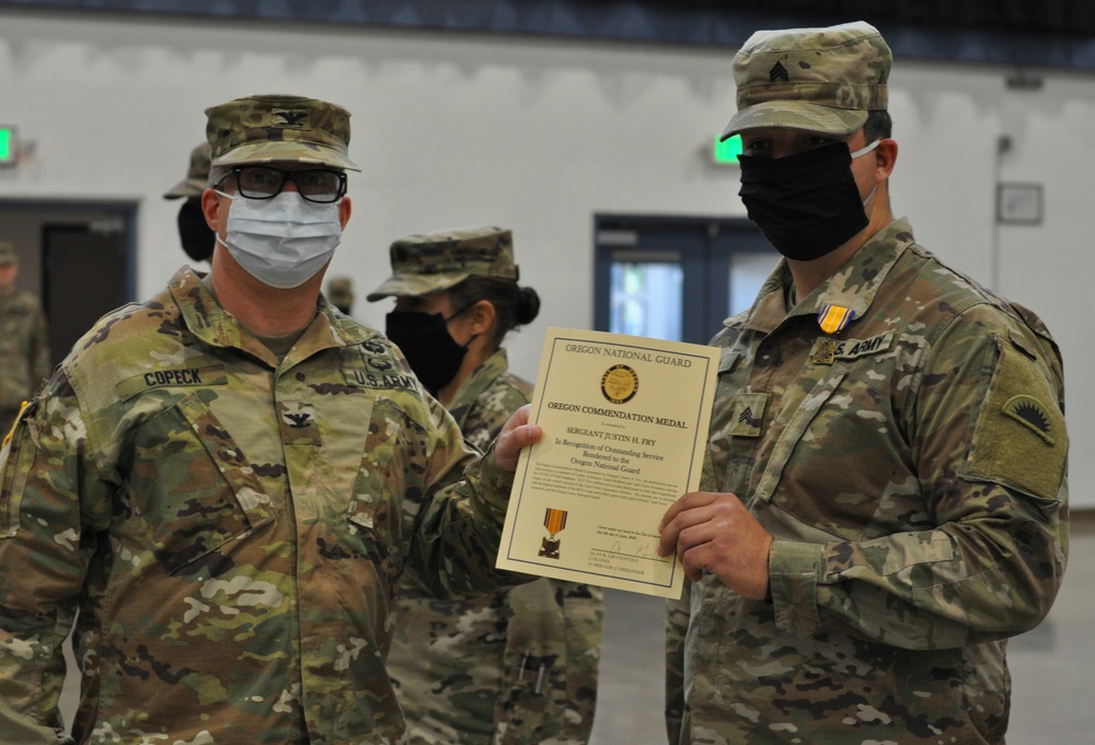 Southern Oregon Army Guard Members receive accolades for COVID response