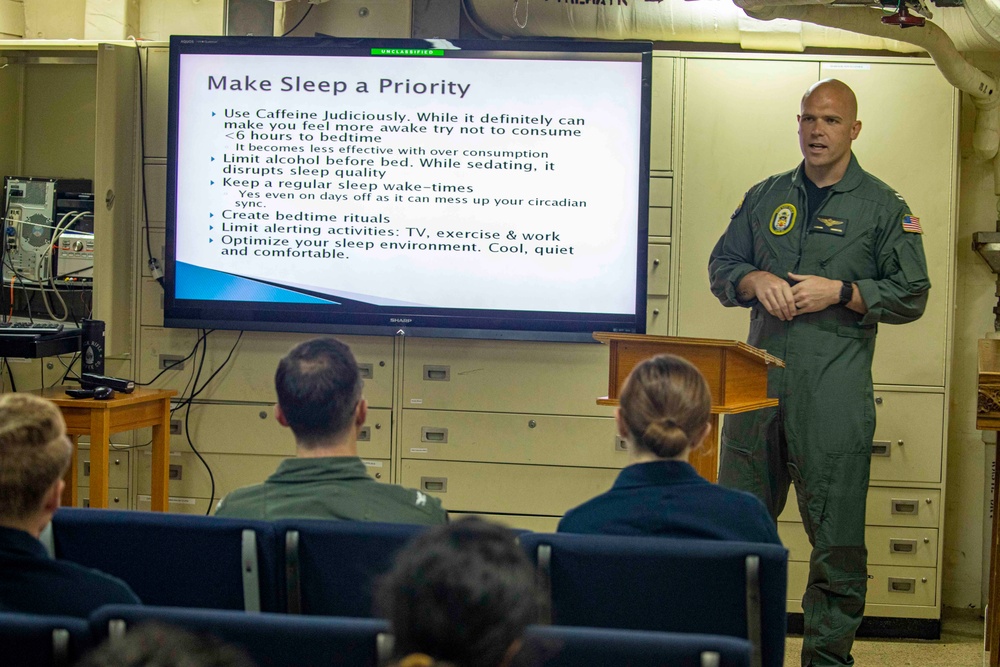 Sailors attend a safety stand down