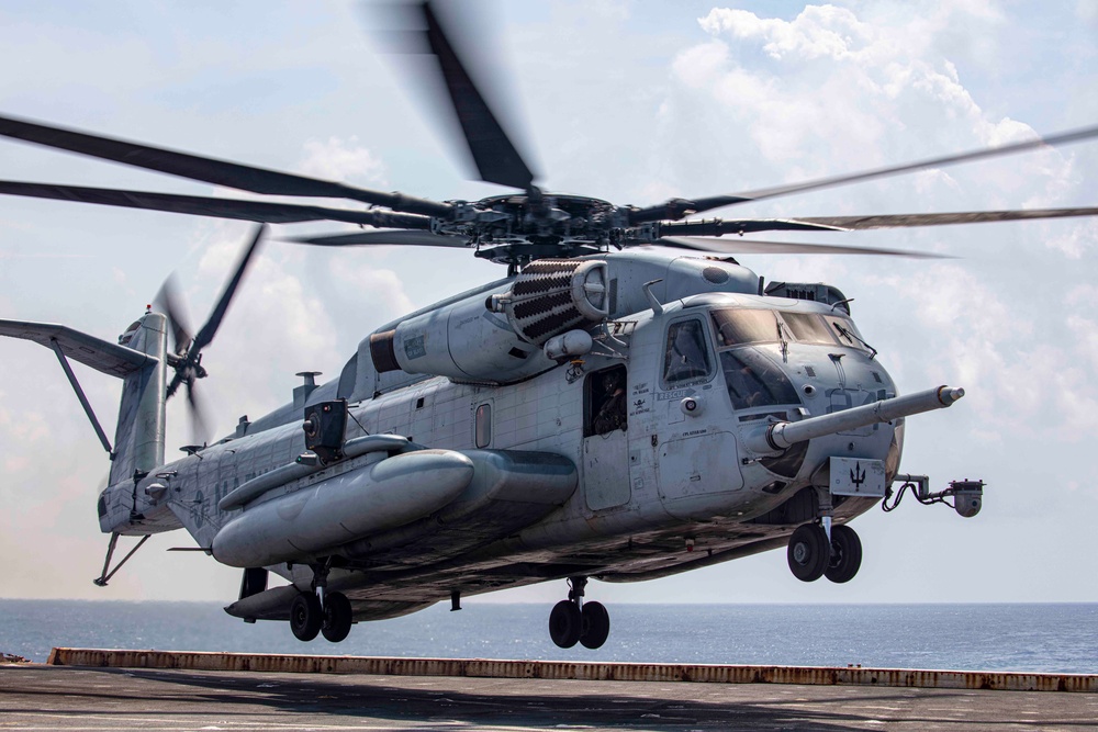 Sailors and Marines take part in flight operations