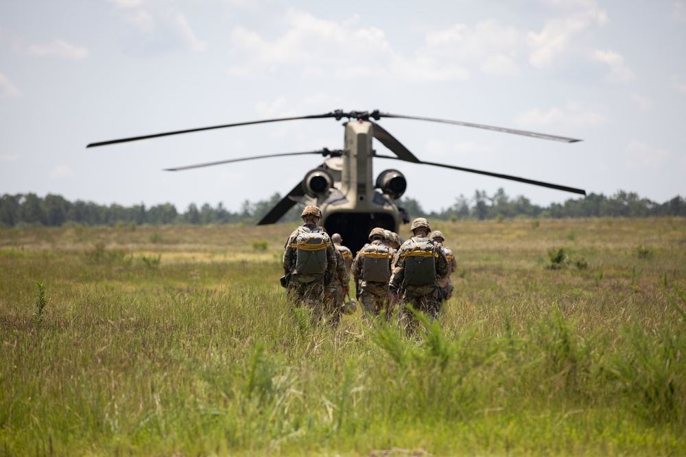 Paratroopers participate in the annual St. Michael's Jump at Ft. Bragg