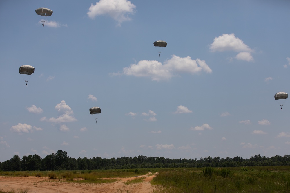 Paratroopers participate in the annual St. Michael's Jump at Ft. Bragg