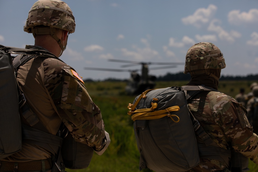 Paratroopers participate in the annual St. Michael's Jump at Ft. Bragg