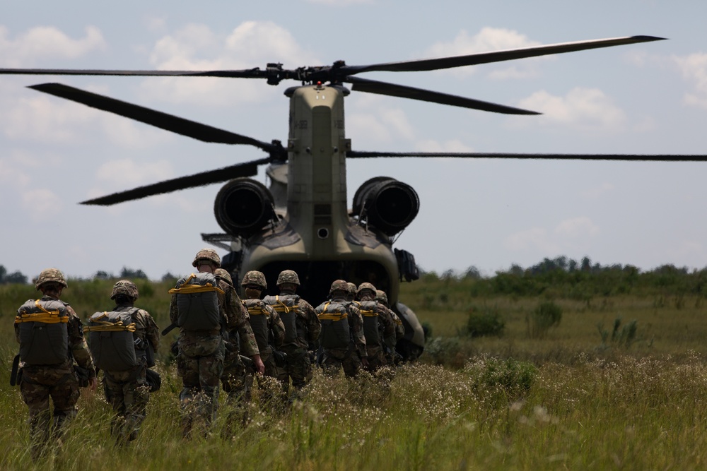 Paratroopers participate in the annual St. Michael's Jump at Ft. Bragg