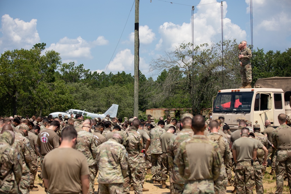 Paratroopers participate in the annual St. Michael's Jump at Ft. Bragg