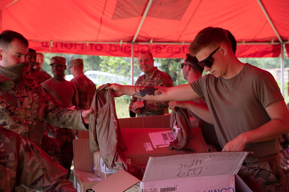 Paratroopers participate in the annual St. Michael's Jump at Ft. Bragg