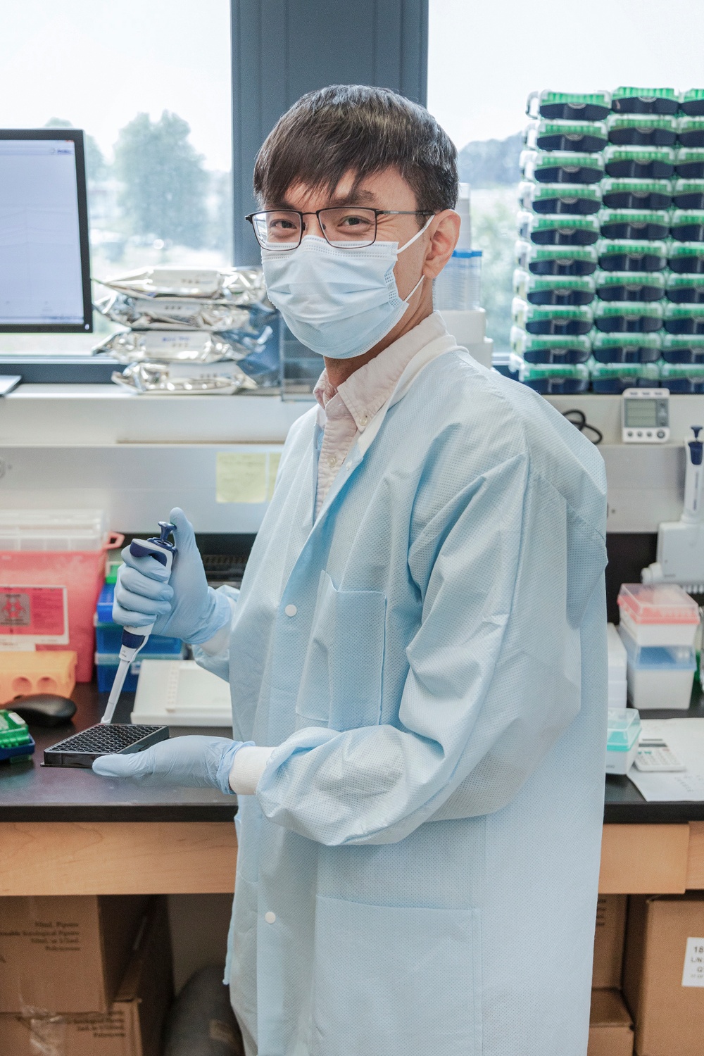 Scientists with the Emerging Infectious Disease branch at the Walter Reed Army Institute of Research conducts studies in order to find a solution for the COVID-19 Coronavirus.