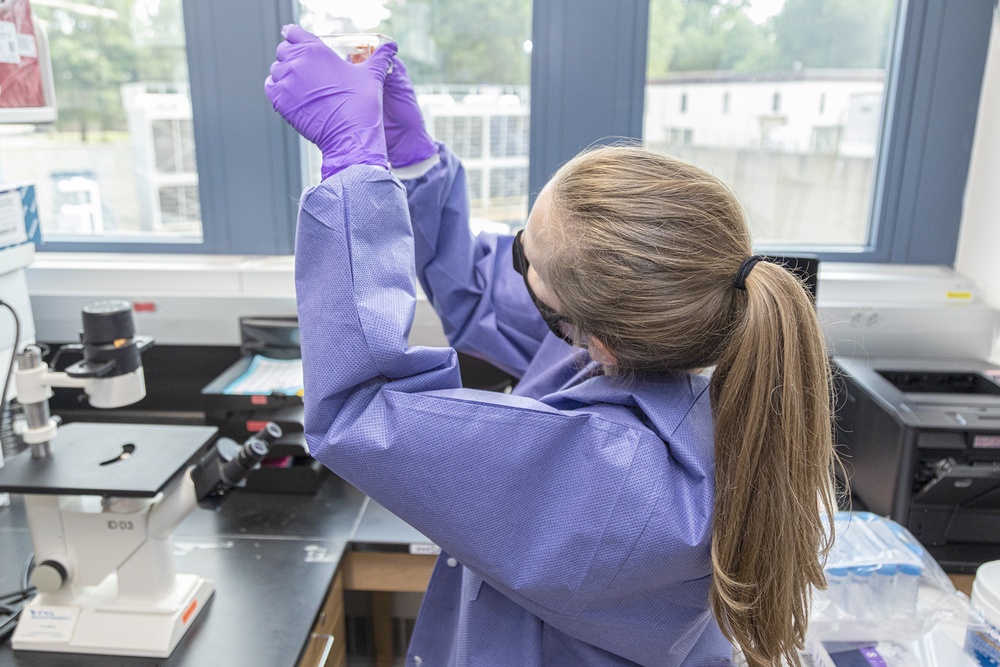 Scientists with the Emerging Infectious Disease branch at the Walter Reed Army Institute of Research conducts studies in order to find a solution for the COVID-19 Coronavirus.