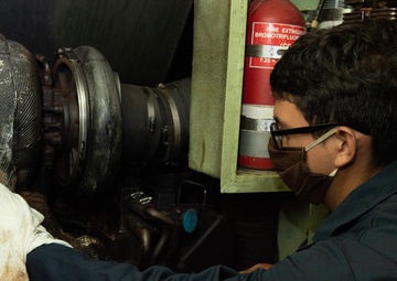 A Marine Conducts Maintanence