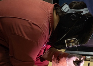 A Sailor Conducts Welding Repairs