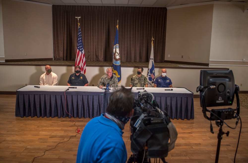 USS Bonhomme Richard (LHD 6) fire leadership hold press conference