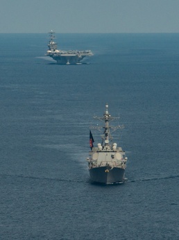 USS Nimitz CVN 68 Transits Balabac Strait