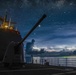 USS Princeton steams through the night