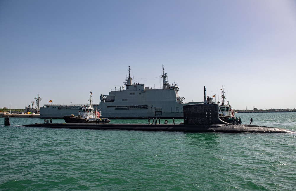 USS Indiana arrives at Naval Station Rota, Spain