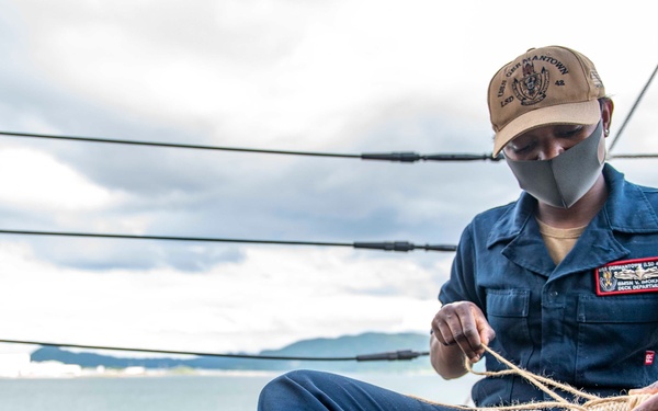 Sailors Aboard USS Germantown (LSD 42) Conduct Daily Operations at Sea