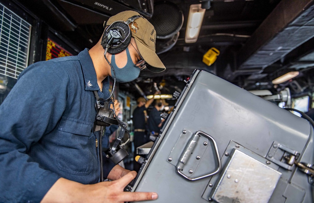 Sailors Aboard USS Germantown (LSD 42) Conduct Daily Operations at Sea