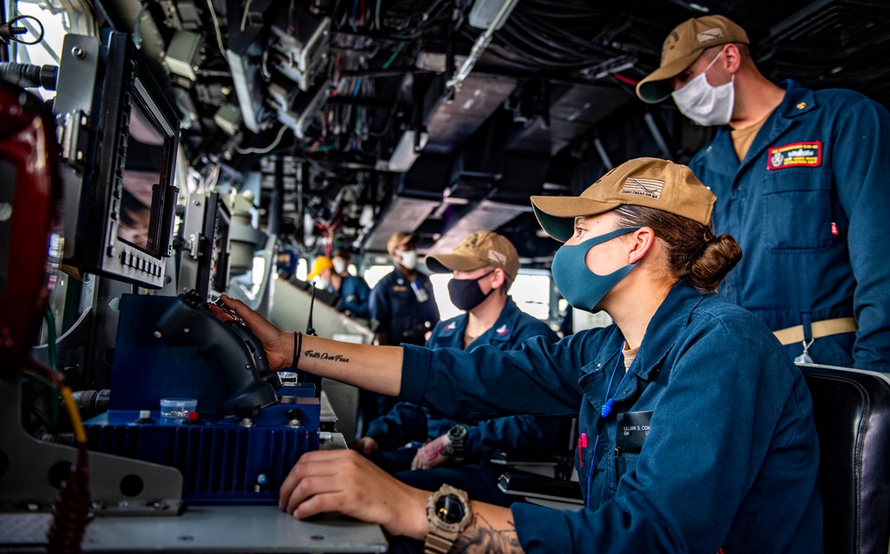 Sailors Aboard USS Germantown (LSD 42) Participate in a 25mm Live-Fire Gunnery Exercise