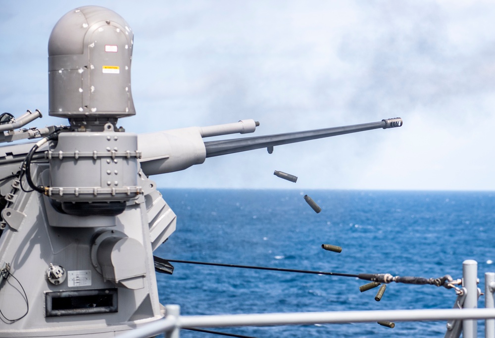 Sailors Aboard USS Germantown (LSD 42) Participate in a 25mm Live-Fire Gunnery Exercise