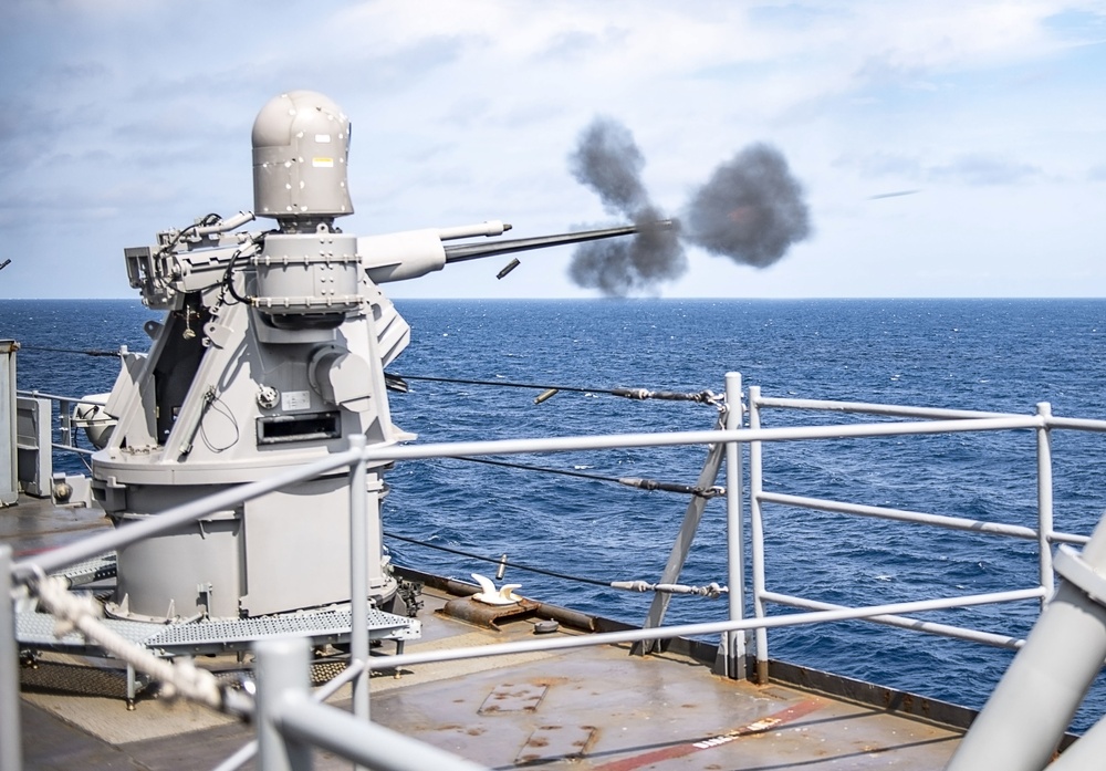 Sailors Aboard USS Germantown (LSD 42) Participate in a 25mm Live-Fire Gunnery Exercise