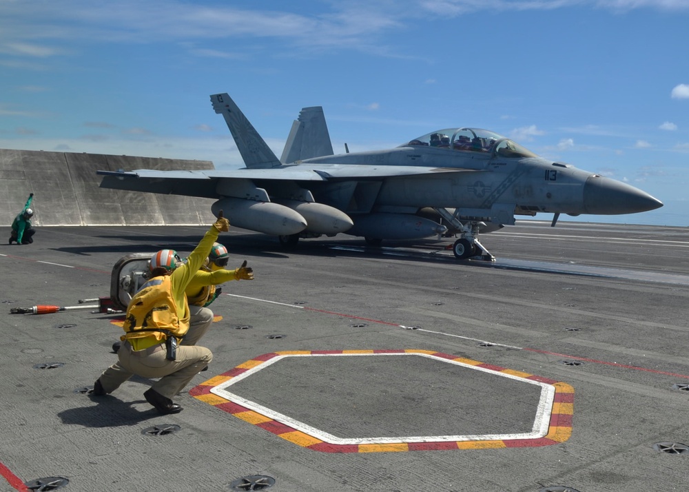 U.S. Navy Aircraft Carrier Conducts Flight Operations